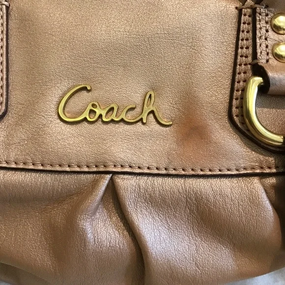 Coach Brown Satchel with Gold Accents - Picture 5 of 5